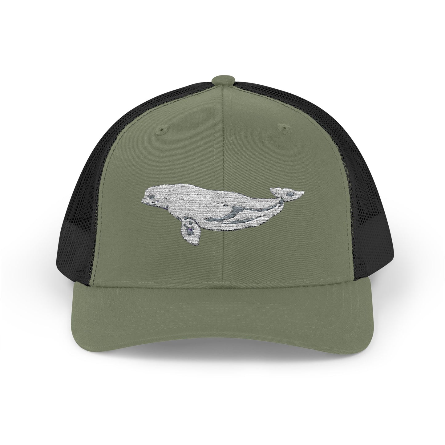 Beluga Embroidered Snapback Trucker Cap