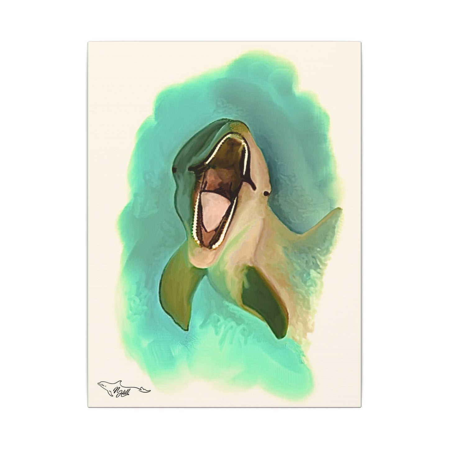 Dolphin Matte Canvas, Stretched, 0.75"