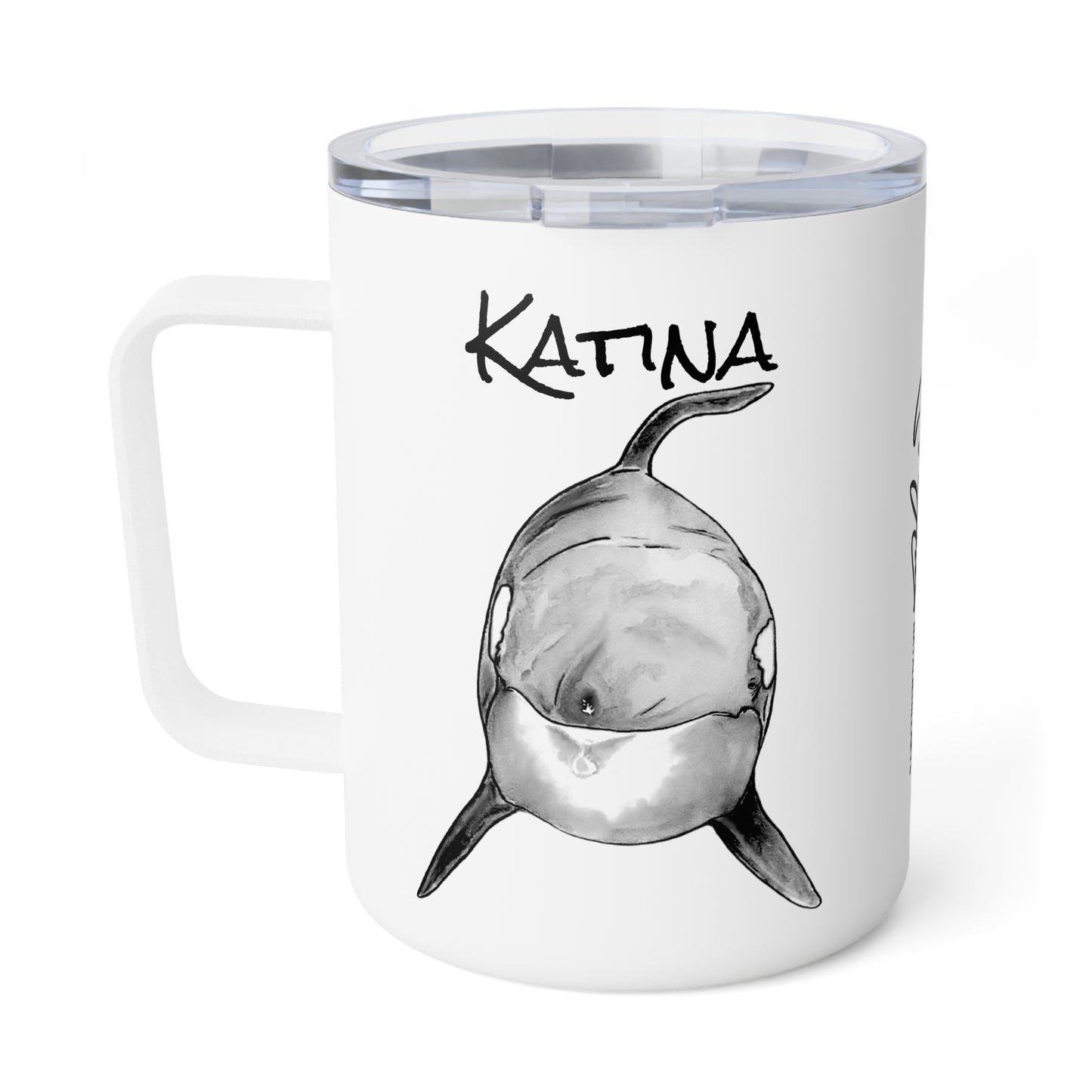 Katina Orca Whale Insulated Coffee Mug, 10oz