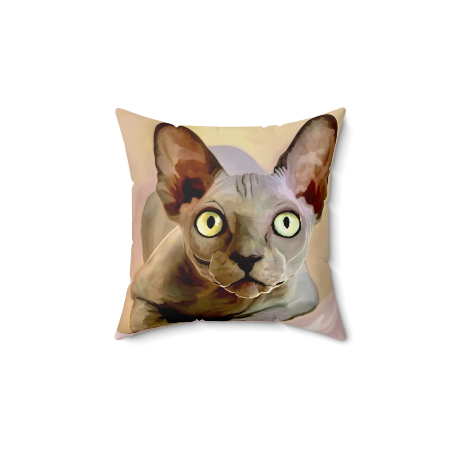 Sphynx Cat Spun Polyester Square Pillow