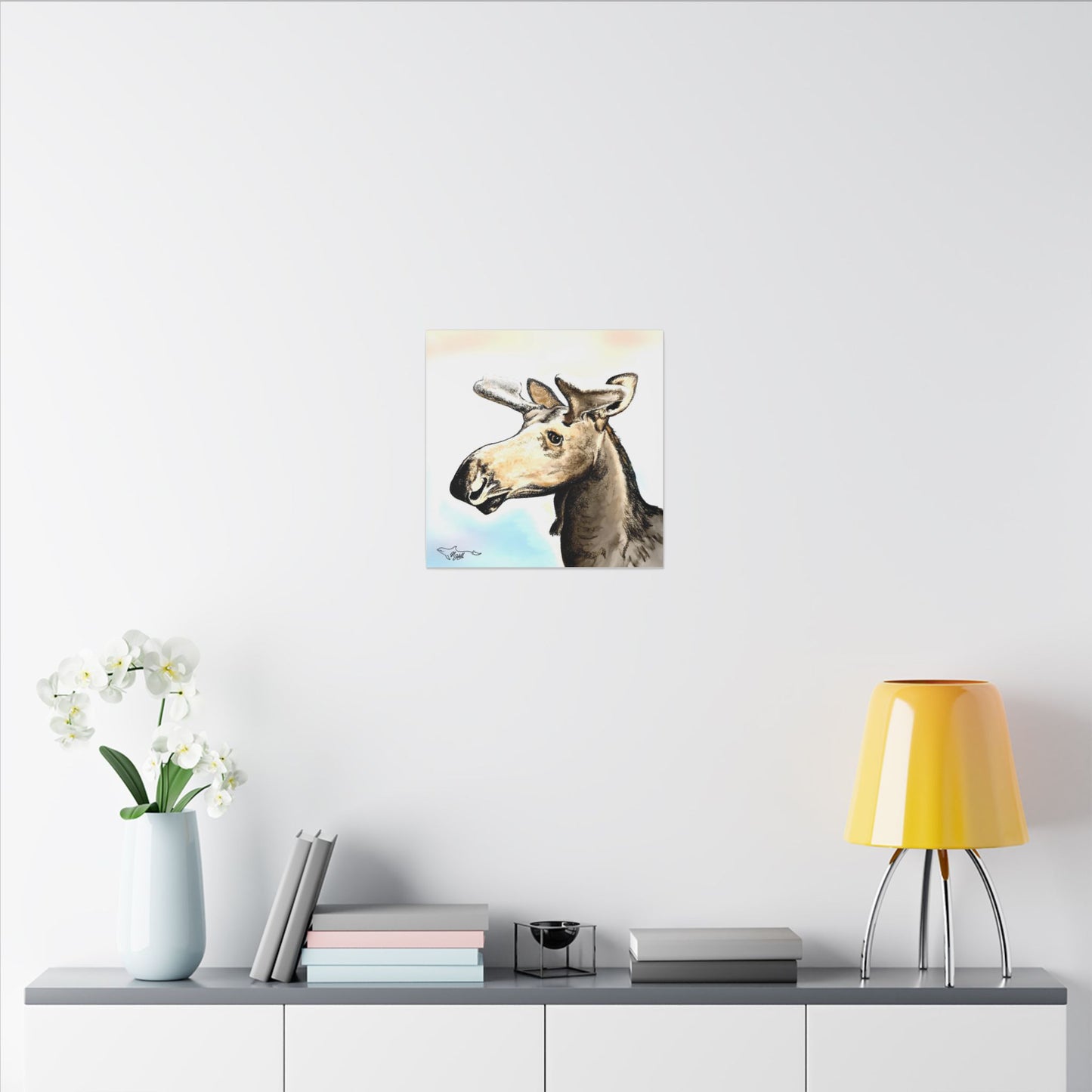 Hidden Springs Moose Matte Canvas, Stretched, 0.75"