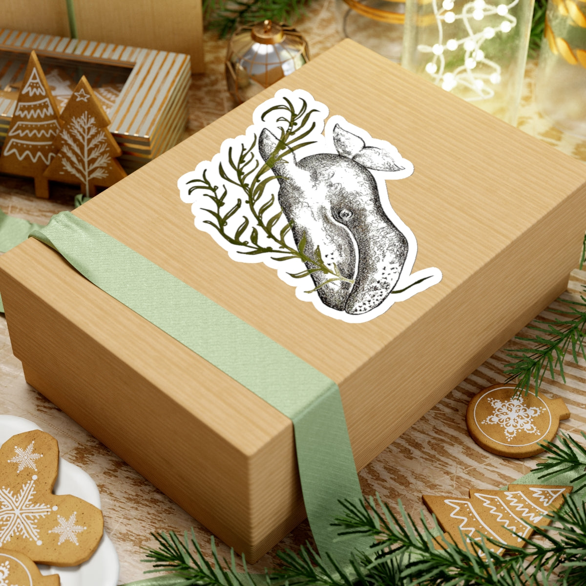Grey Whale Kiss-Cut Stickers