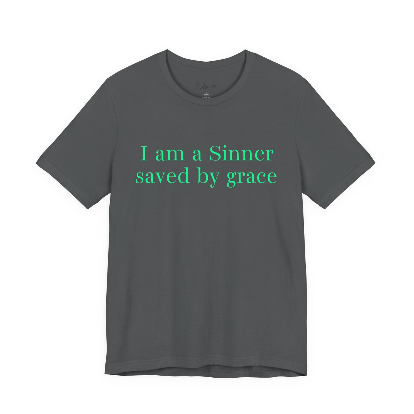 I Am A Sinner Saved By Grace Jersey Short Sleeve Tee