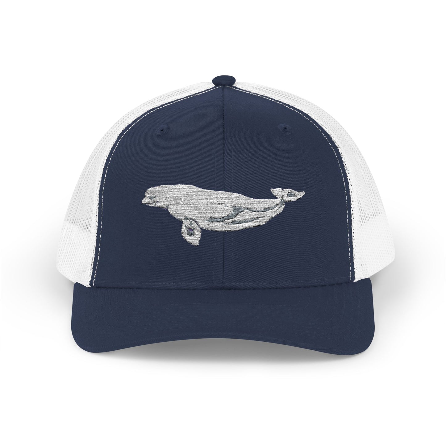 Beluga Embroidered Snapback Trucker Cap