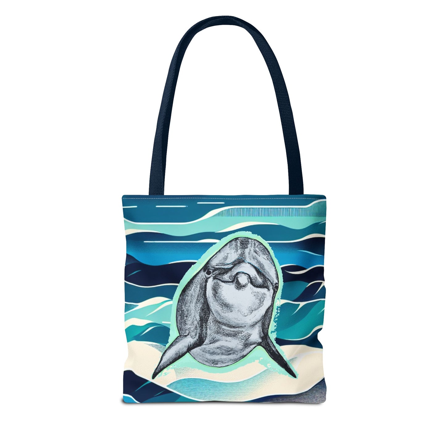 Curious Dolphin Tote Bag (AOP)