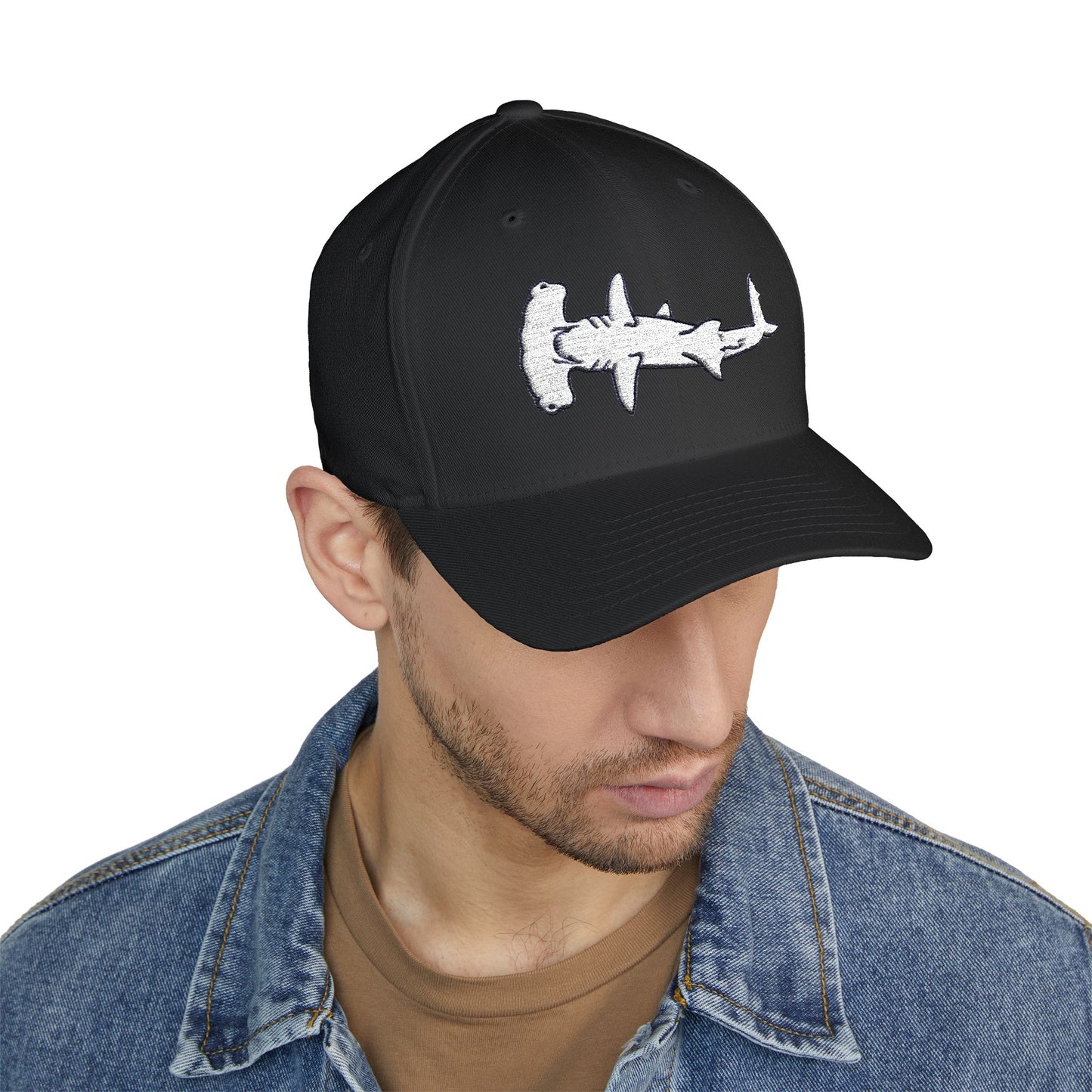 Hammerhead Shark Closed-Back Structured Cap (Embroidery)
