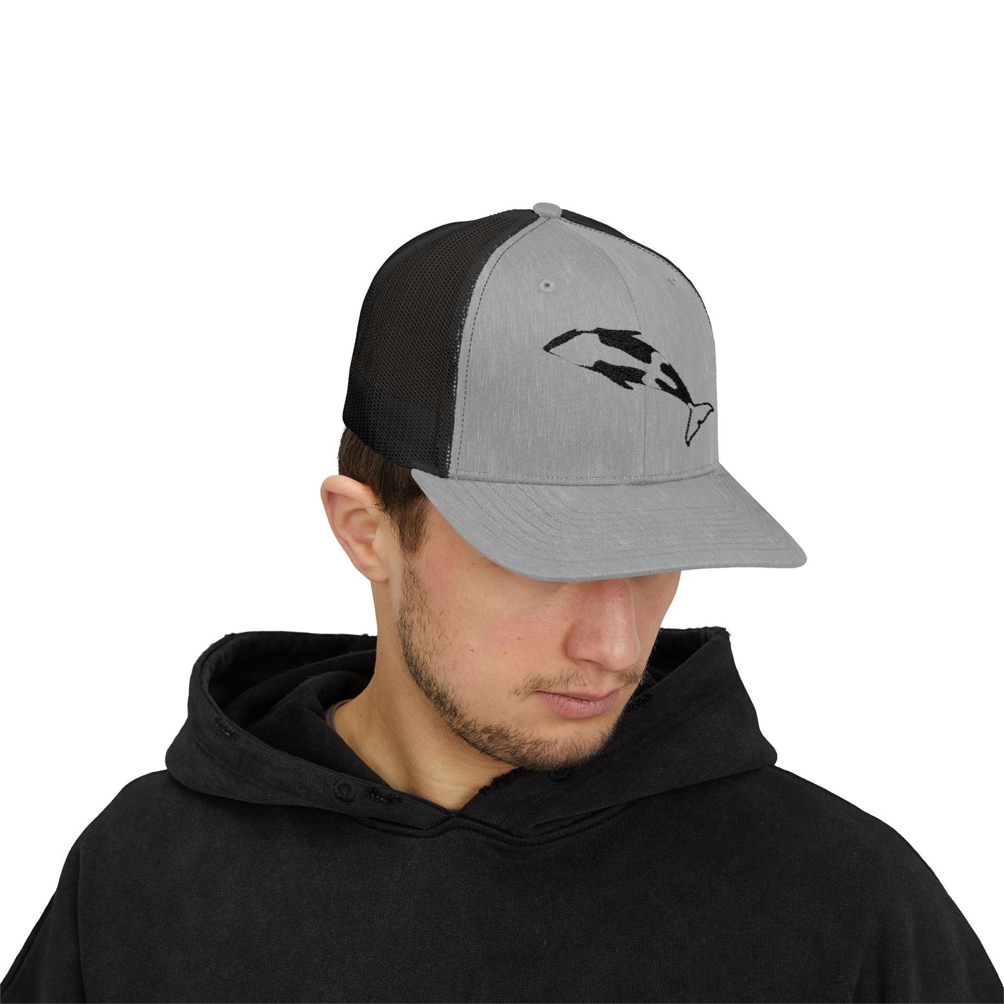 Orca Whale Breach Snapback Trucker Cap