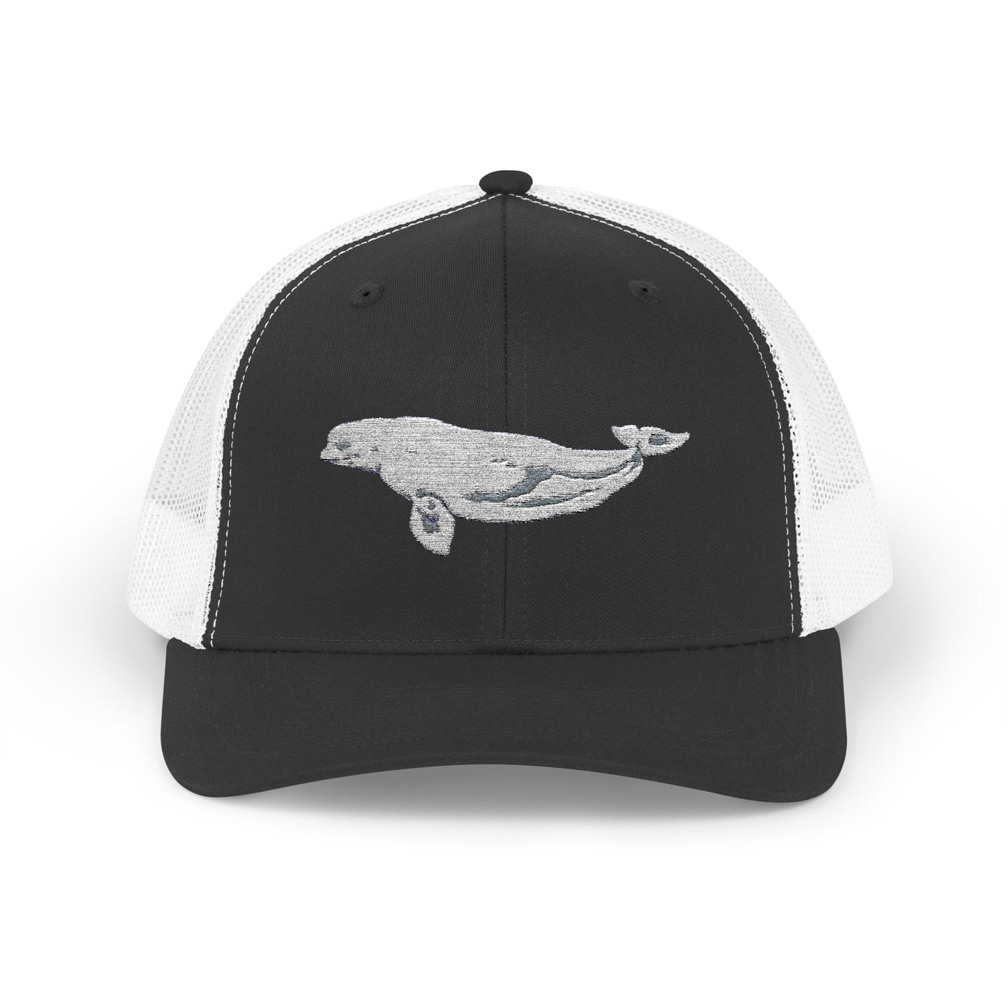 Beluga Embroidered Snapback Trucker Cap