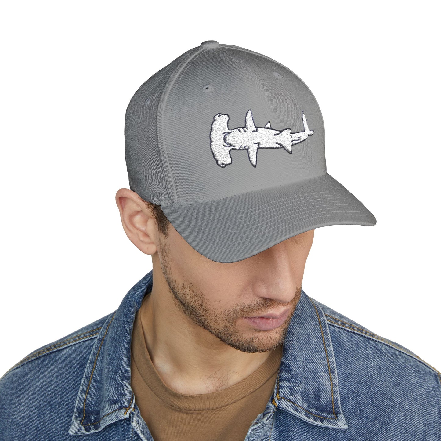 Hammerhead Shark Closed-Back Structured Cap (Embroidery)