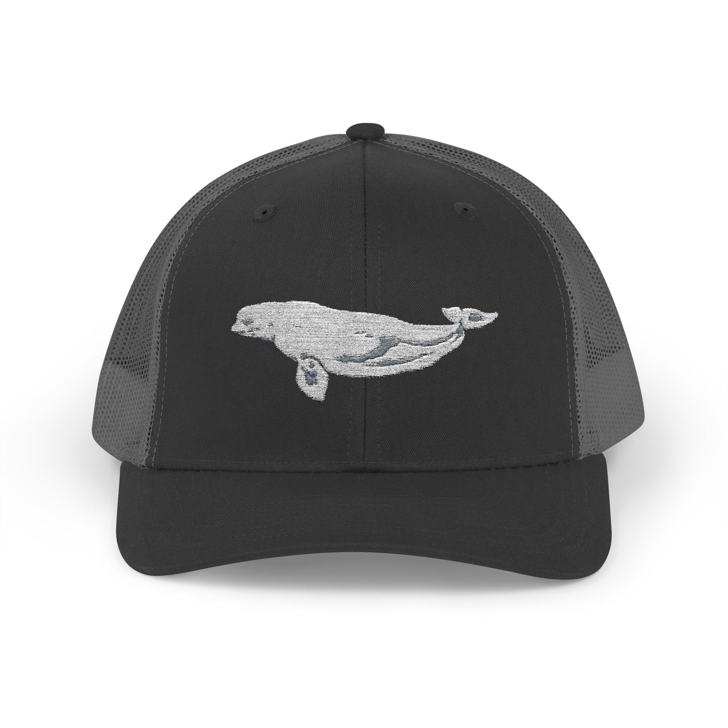 Beluga Embroidered Snapback Trucker Cap