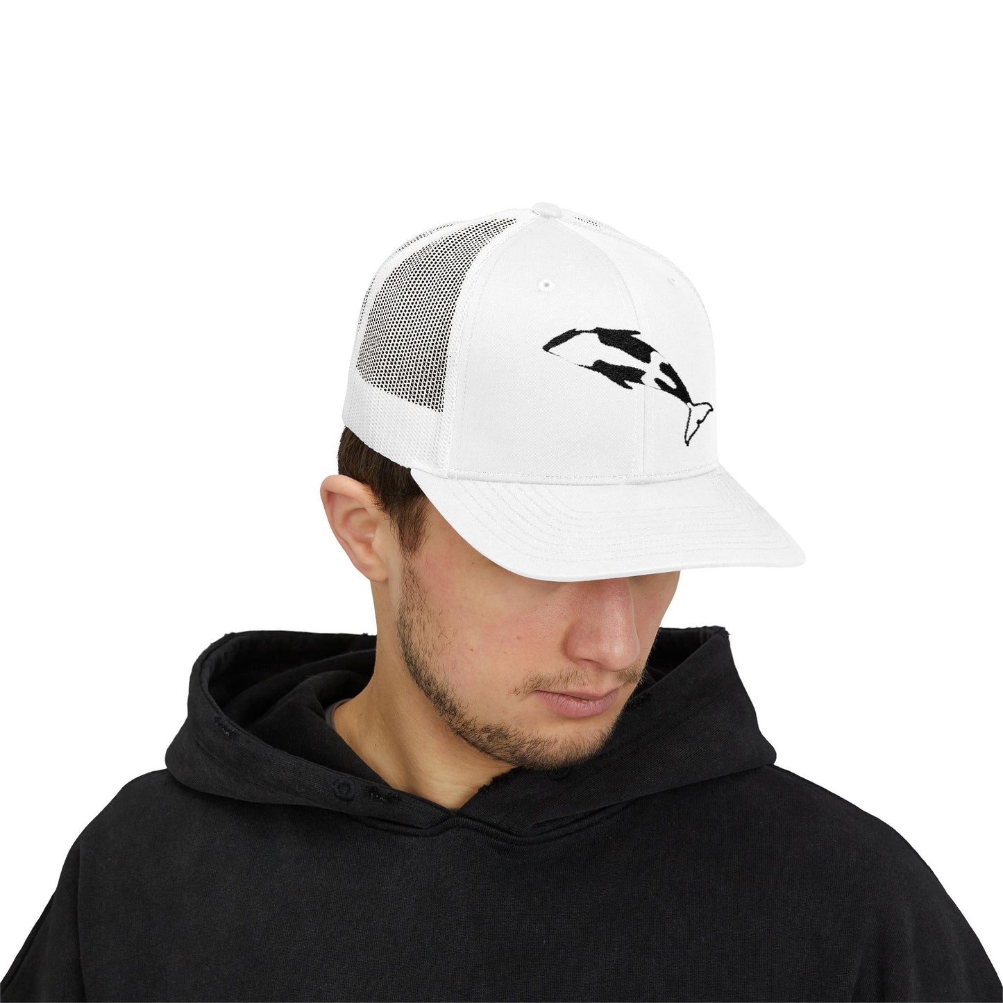 Orca Whale Breach Snapback Trucker Cap