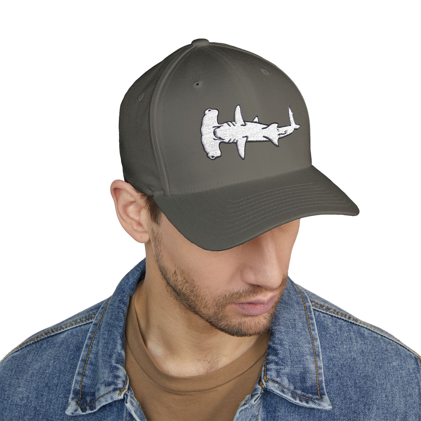 Hammerhead Shark Closed-Back Structured Cap (Embroidery)