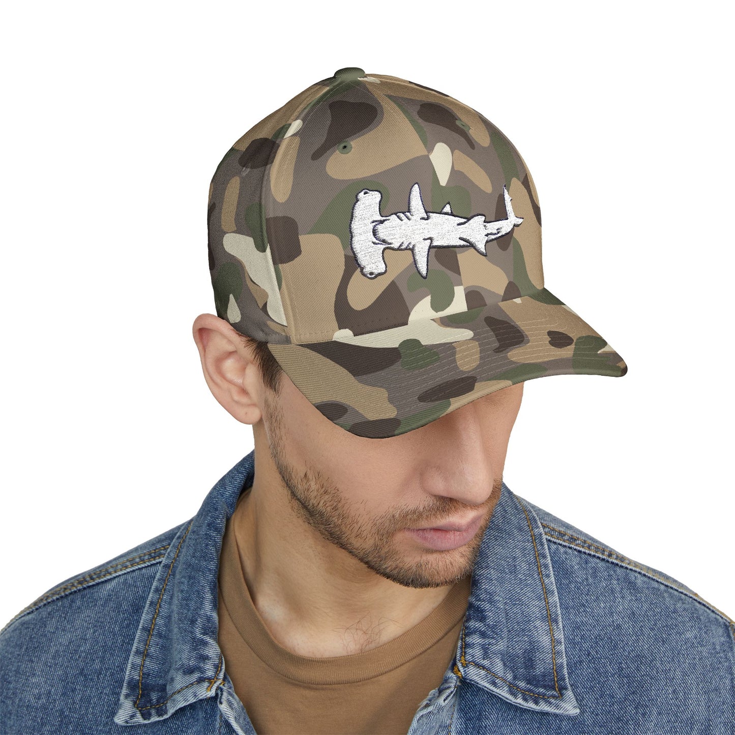 Hammerhead Shark Closed-Back Structured Cap (Embroidery)
