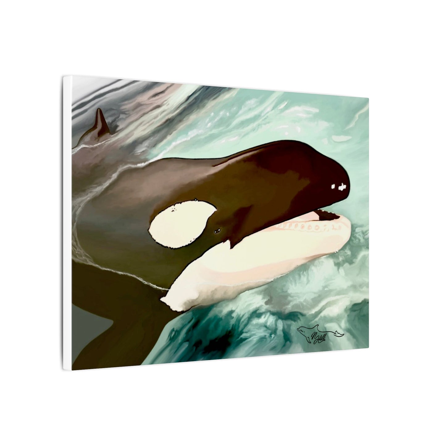 Orca Splash Matte Canvas, Stretched, 0.75"
