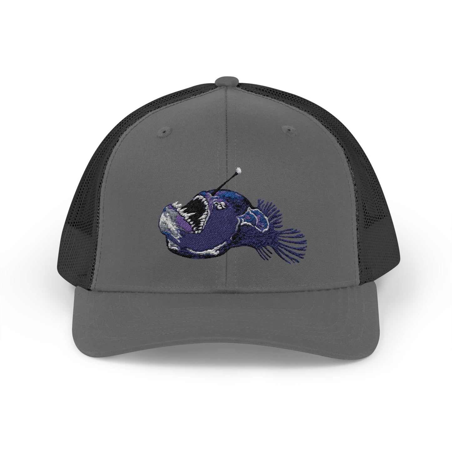 Angler Fish Embroidered Snapback Trucker Cap