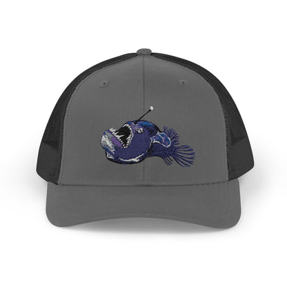 Angler Fish Embroidered Snapback Trucker Cap