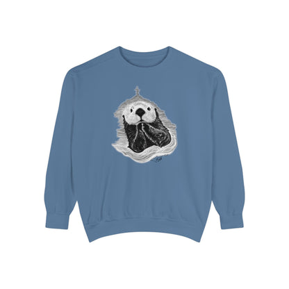 Praying Sea Otter Unisex Garment-Dyed Sweatshirt