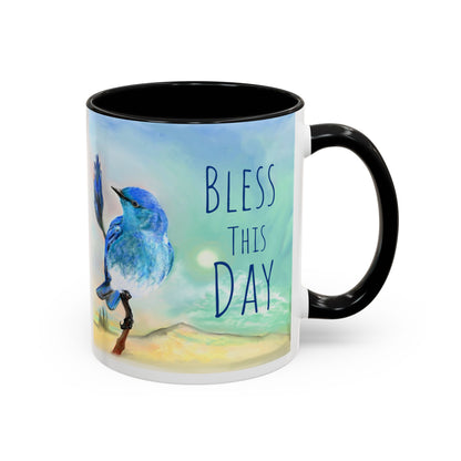 Bless This Day Bluebird Accent Coffee Mug, 11oz