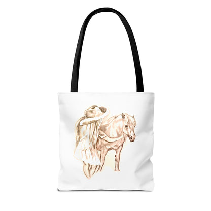 Little Girl and Pony Tote Bag (AOP)