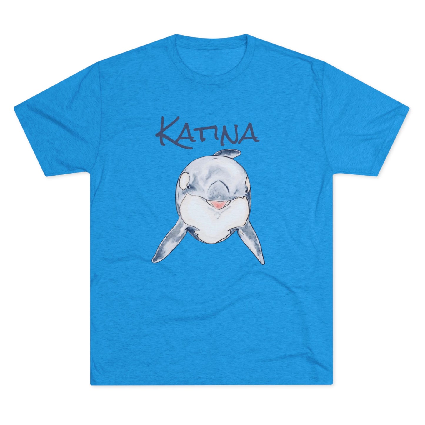 Katina Orca Whale Unisex Tri-Blend Graphic Crew Tee