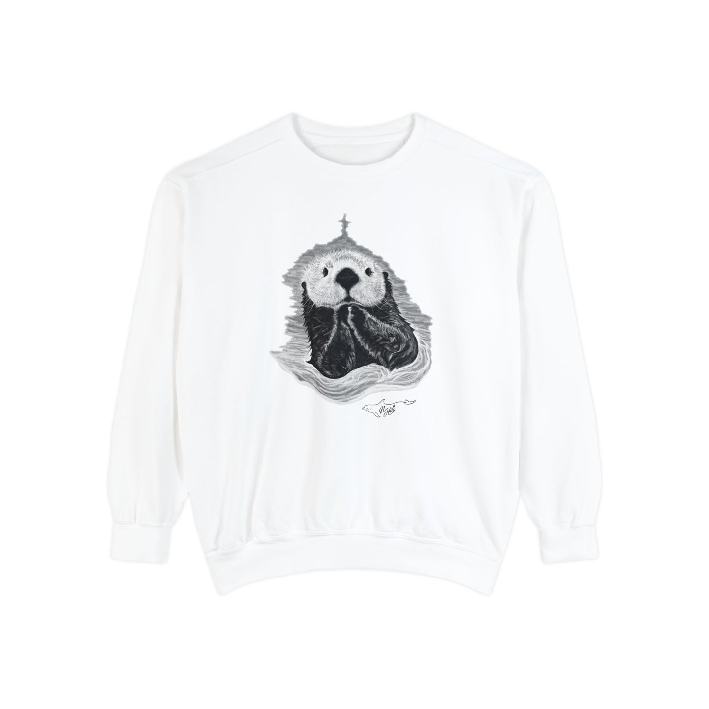 Sea Otter Unisex Garment-Dyed Sweatshirt