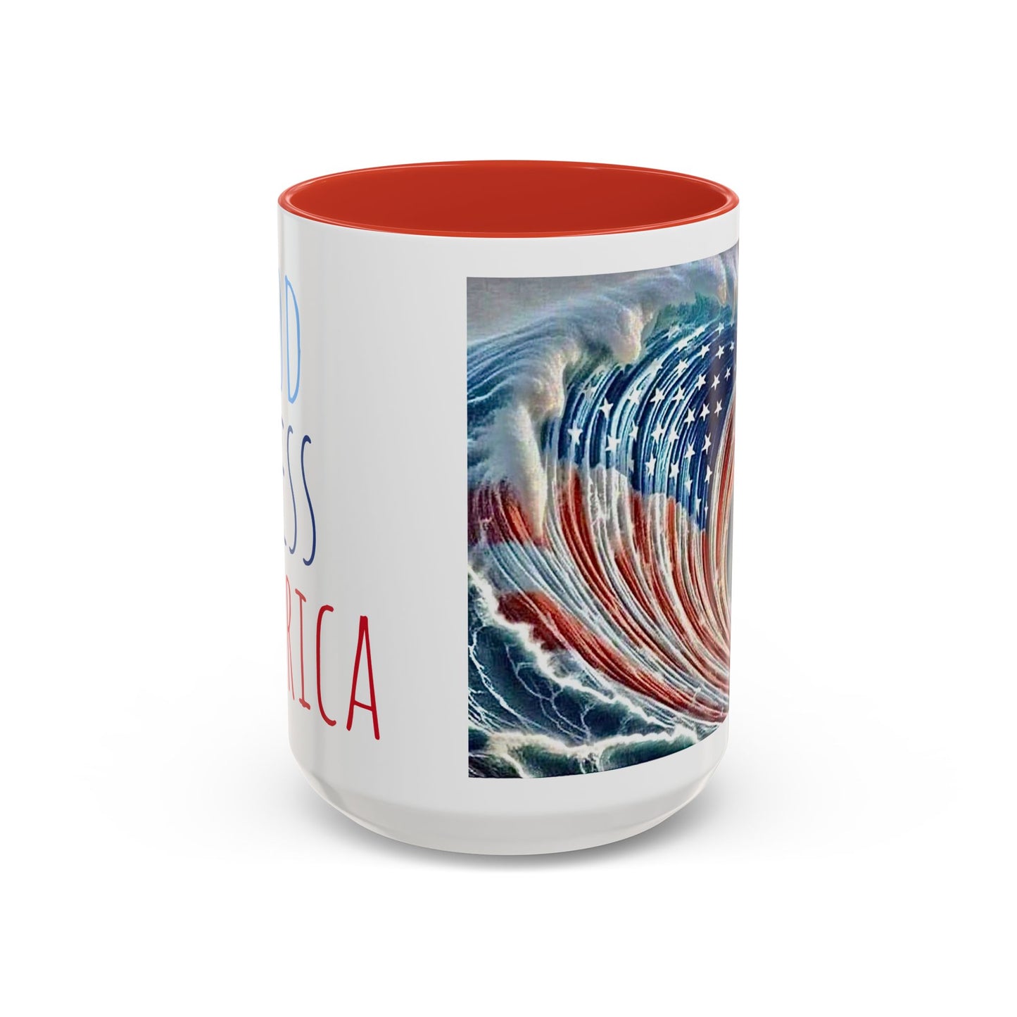 God Bless America Accent Coffee Mug 15oz