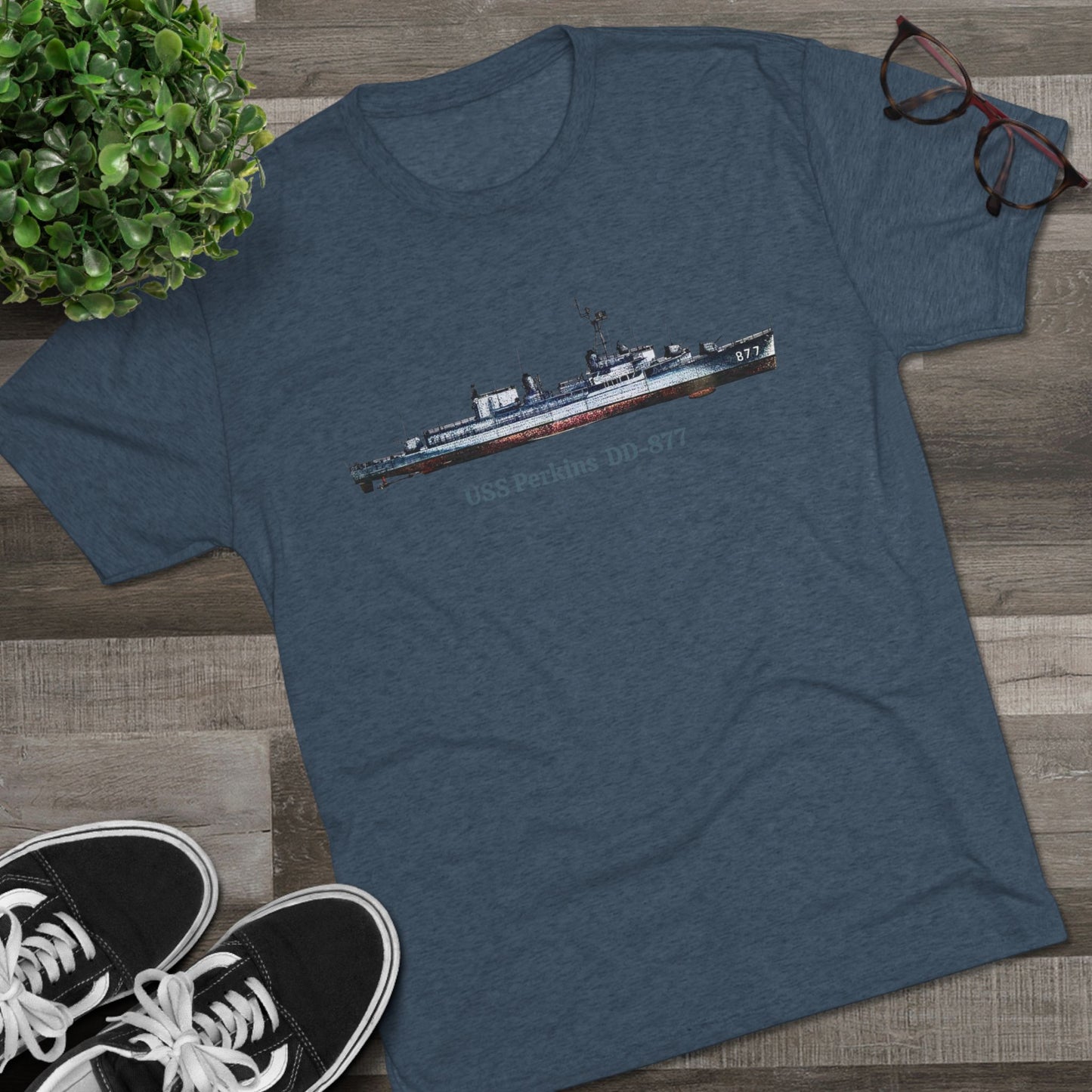 USS Perkins DD-877  Unisex Tri-Blend Crew Tee
