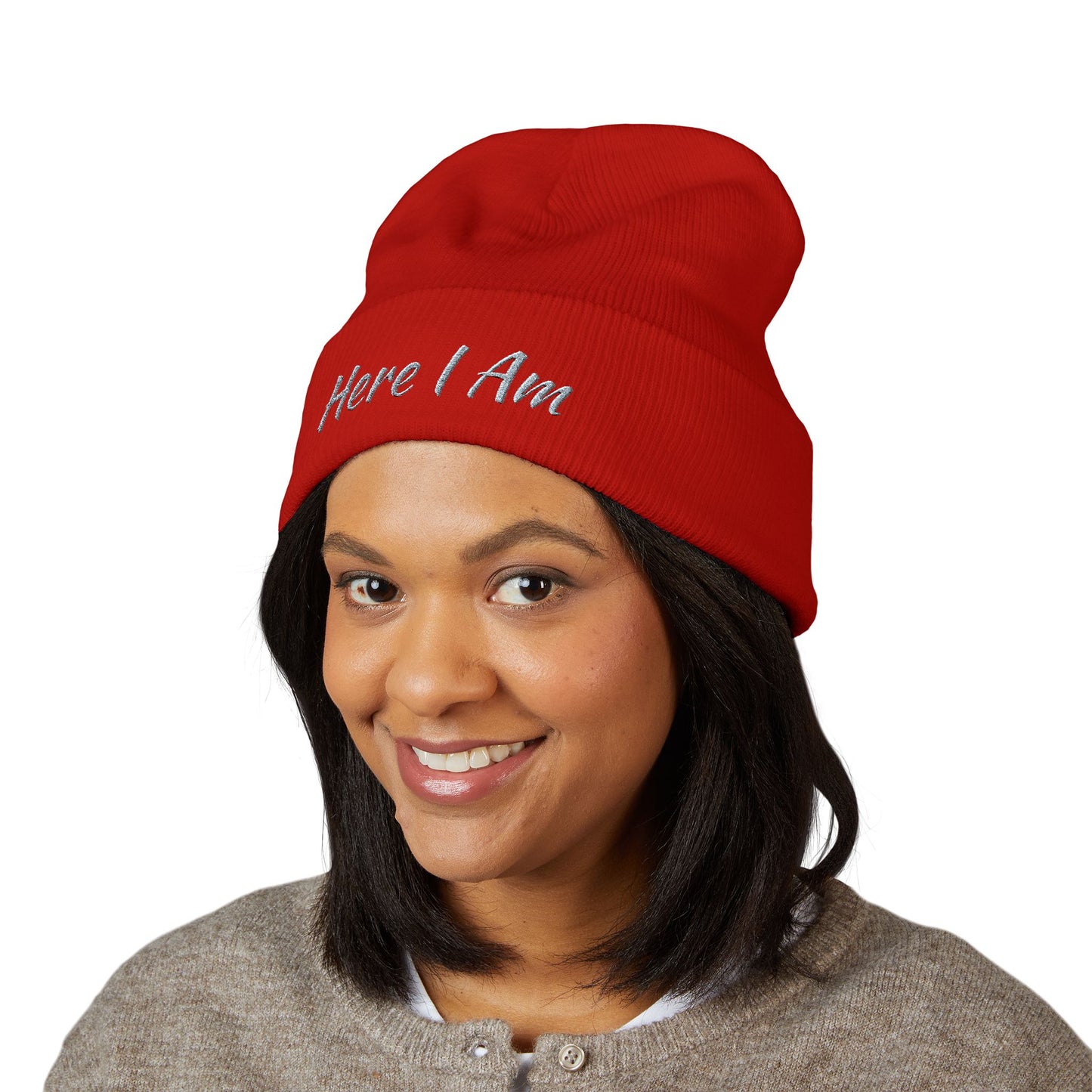 Here I Am Classic Cuffed Beanie (Embroidery)