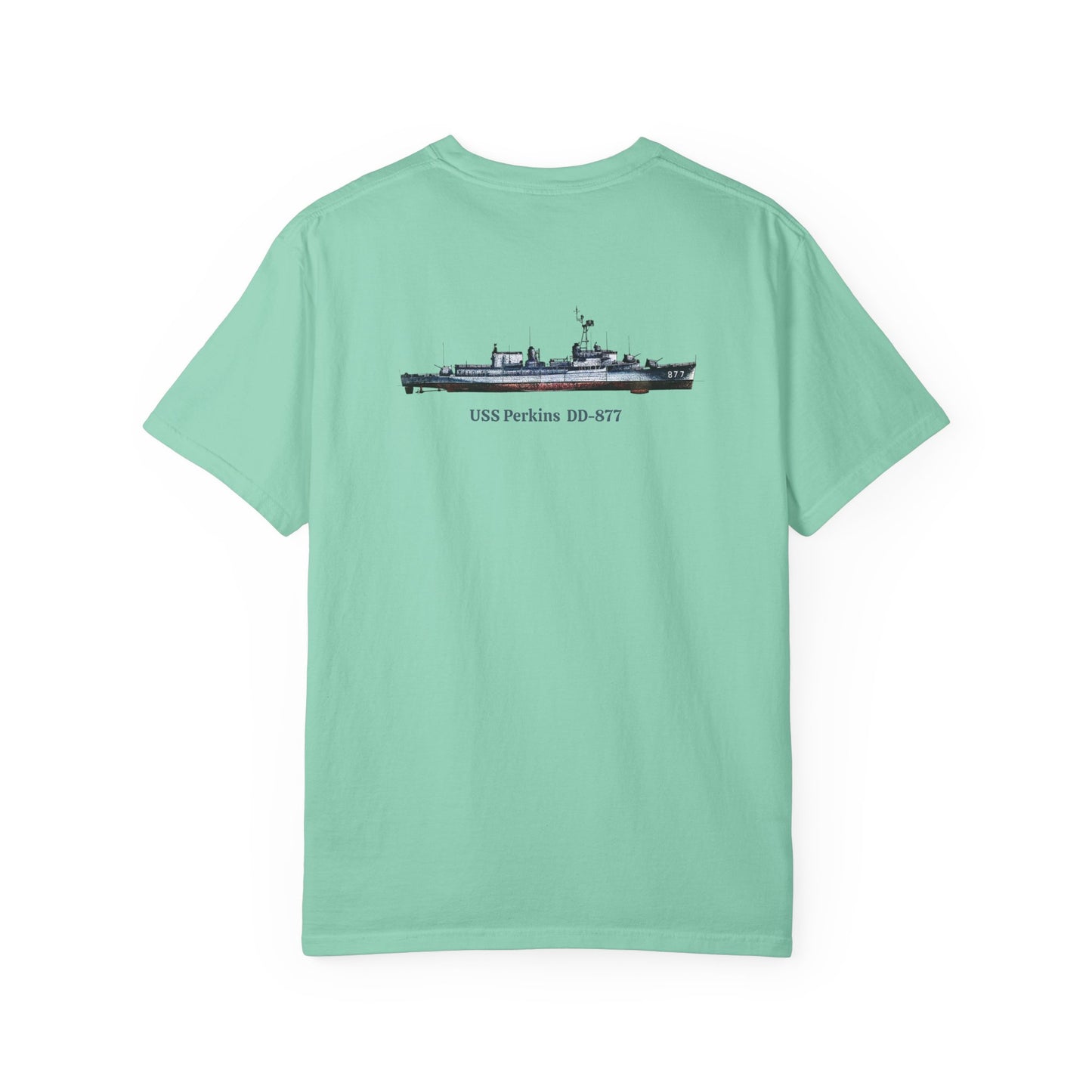 USS Perkins DD-877 Unisex Garment-Dyed T-shirt