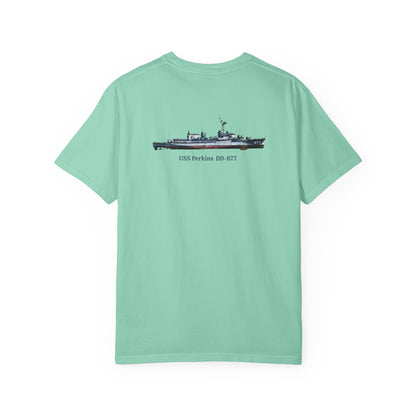 USS Perkins DD-877 Unisex Garment-Dyed T-shirt