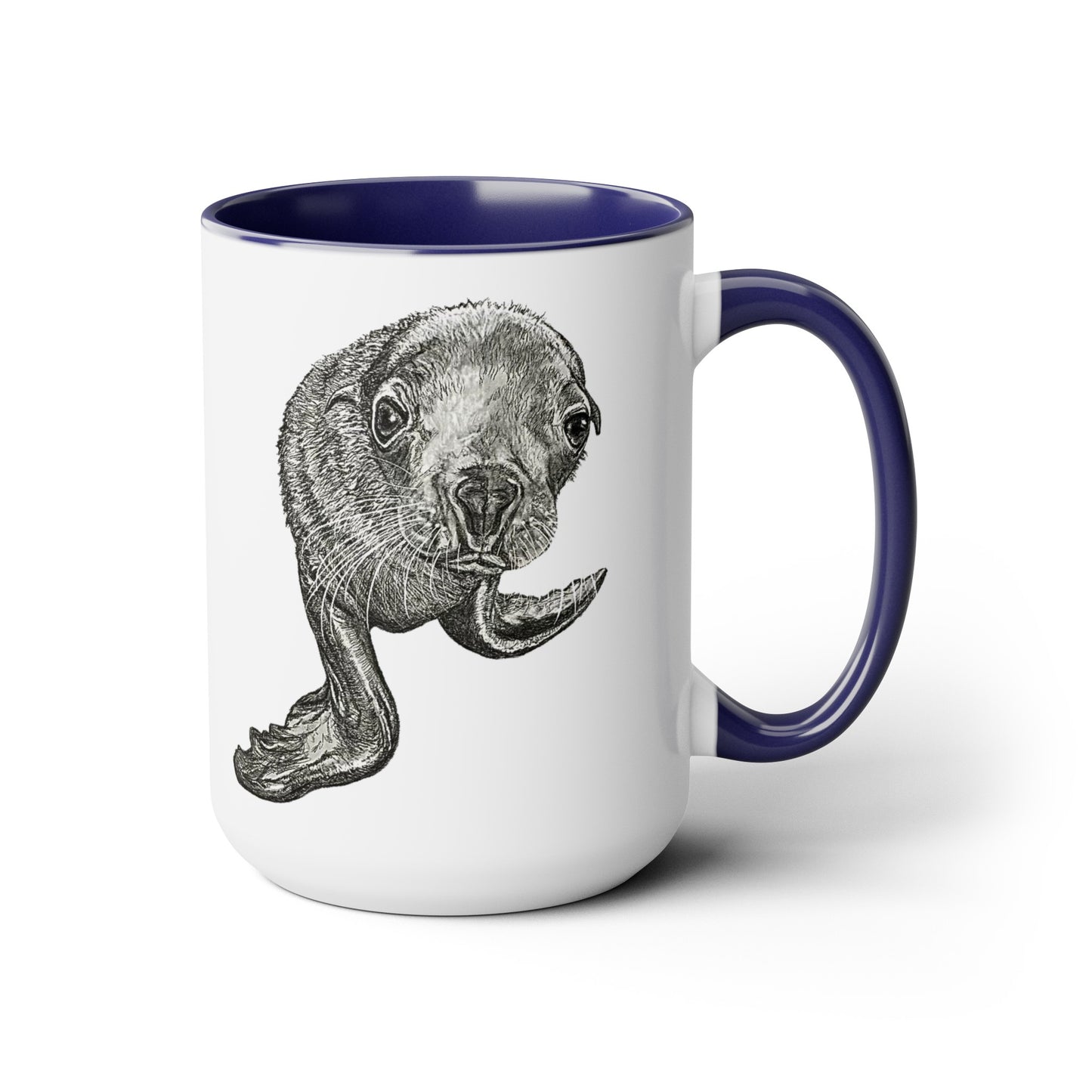 Sea Lion Pup Two-Tone Coffee Mugs, 15oz