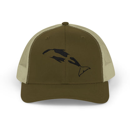 Orca Whale Breach Snapback Trucker Cap