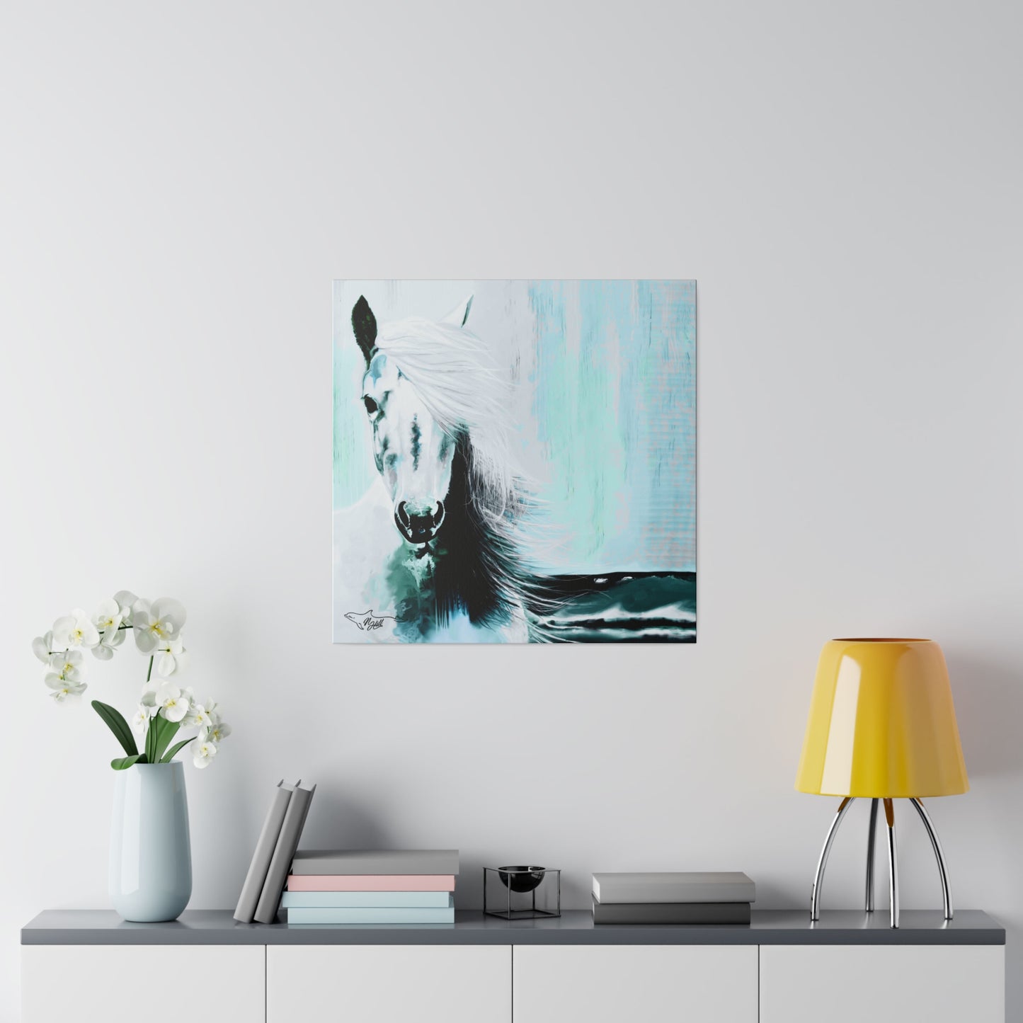 Beach Horse Matte Canvas, Stretched, 0.75"