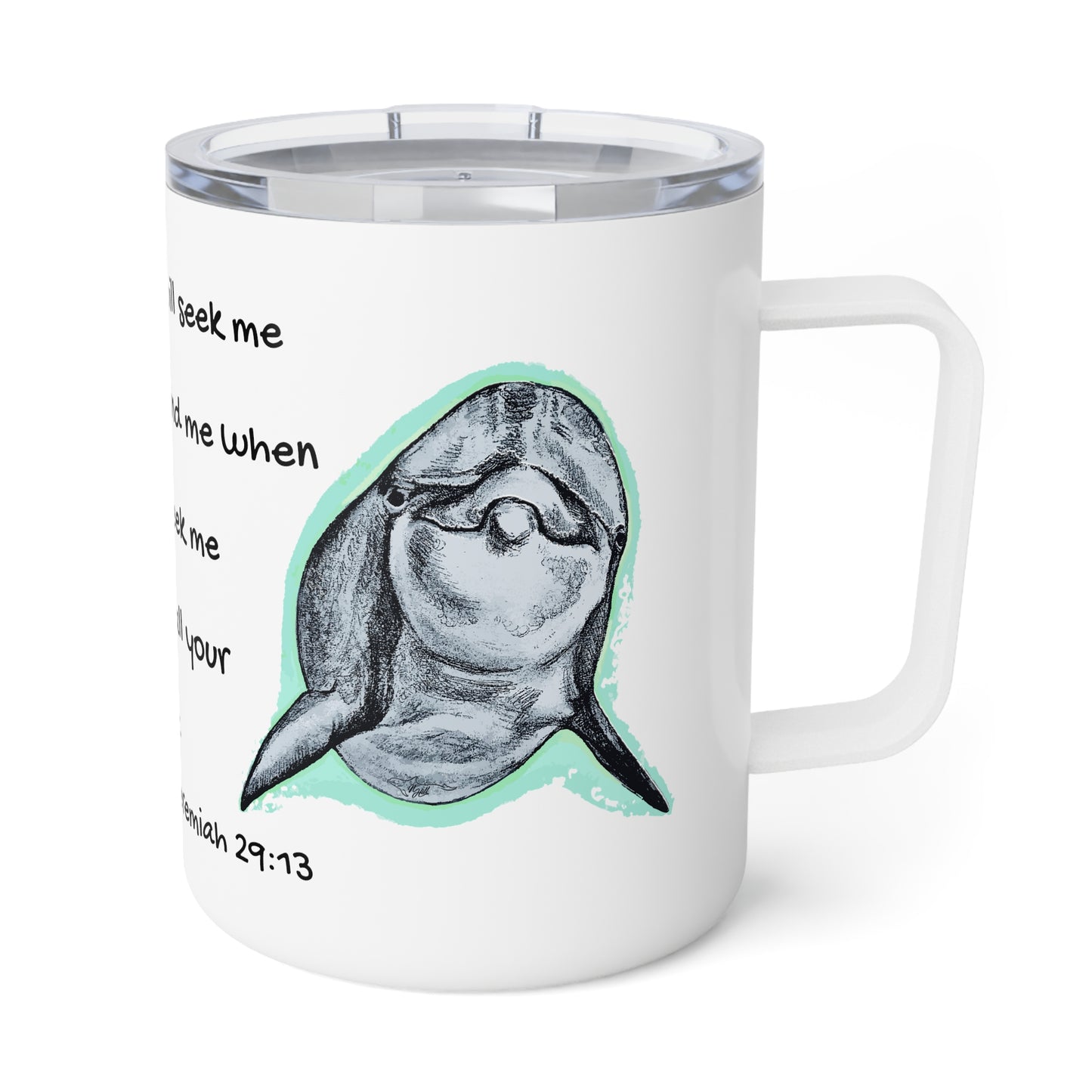 Dolphin Insulated Coffee Mug, 10oz