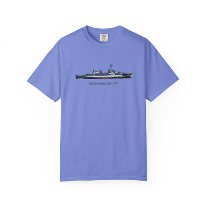 USS Perkins DD-877 Unisex Garment-Dyed T-shirt