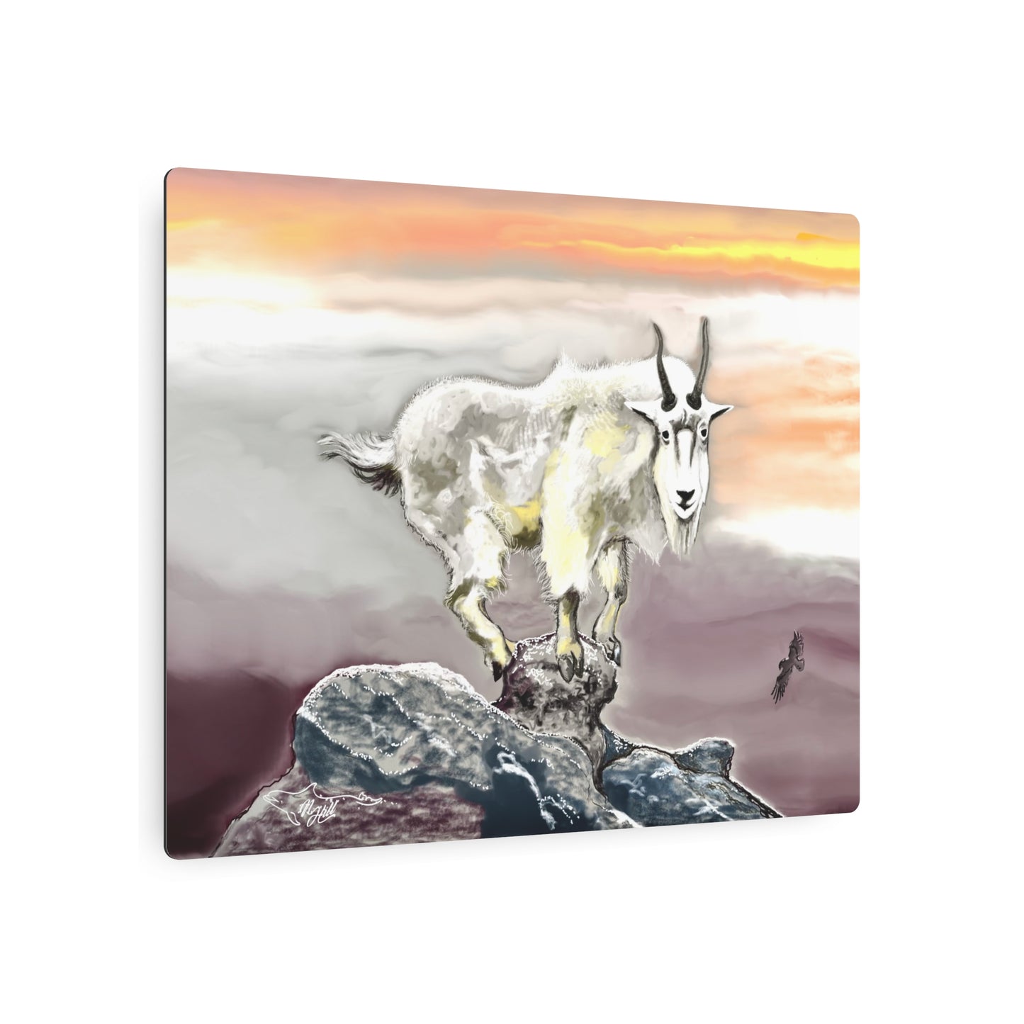 Mountain Goat  Metal Art Sign