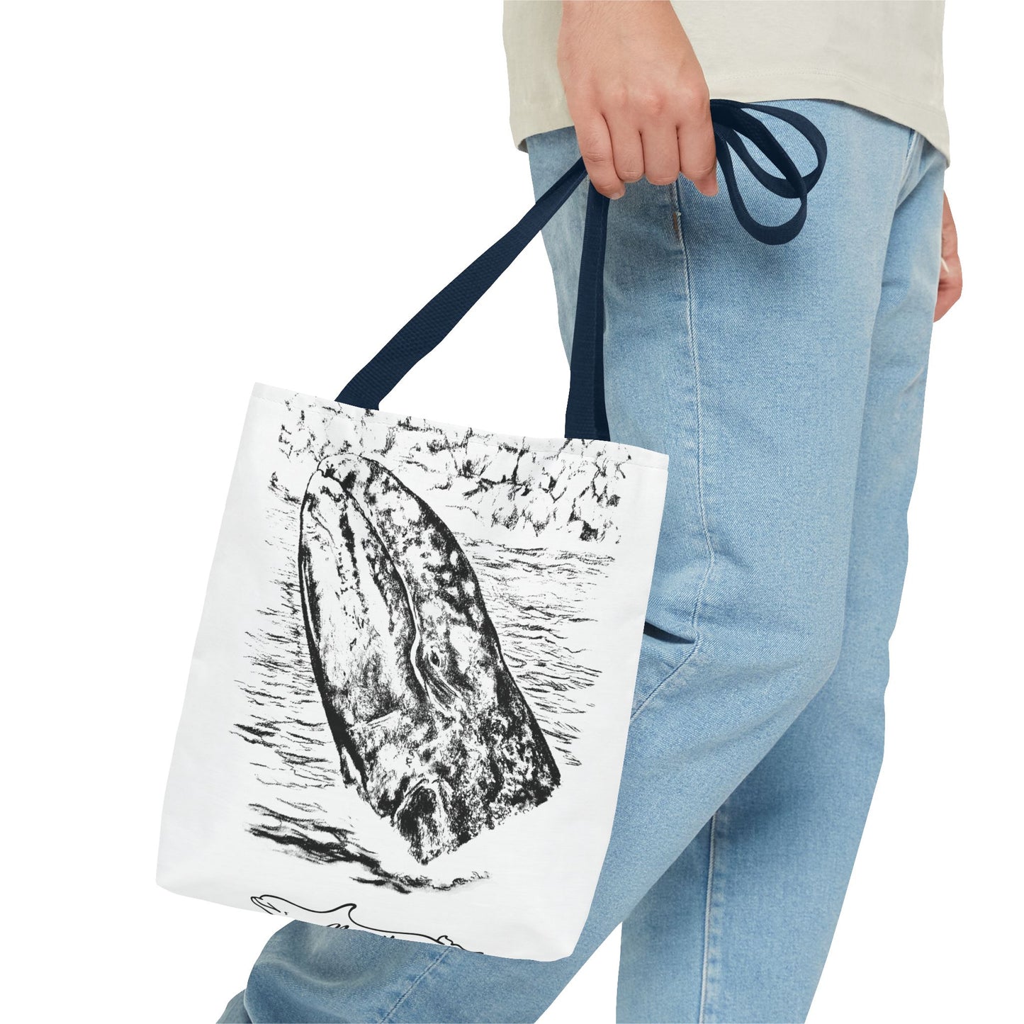 Gray Whale Tote Bag (AOP)