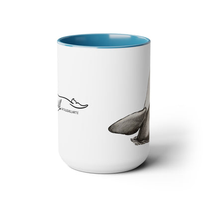 Orca Two-Tone Coffee Mugs, 15oz