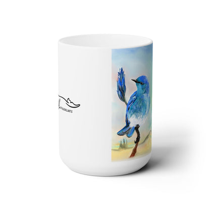 Bless This Day Bluebird Ceramic Mug 15oz