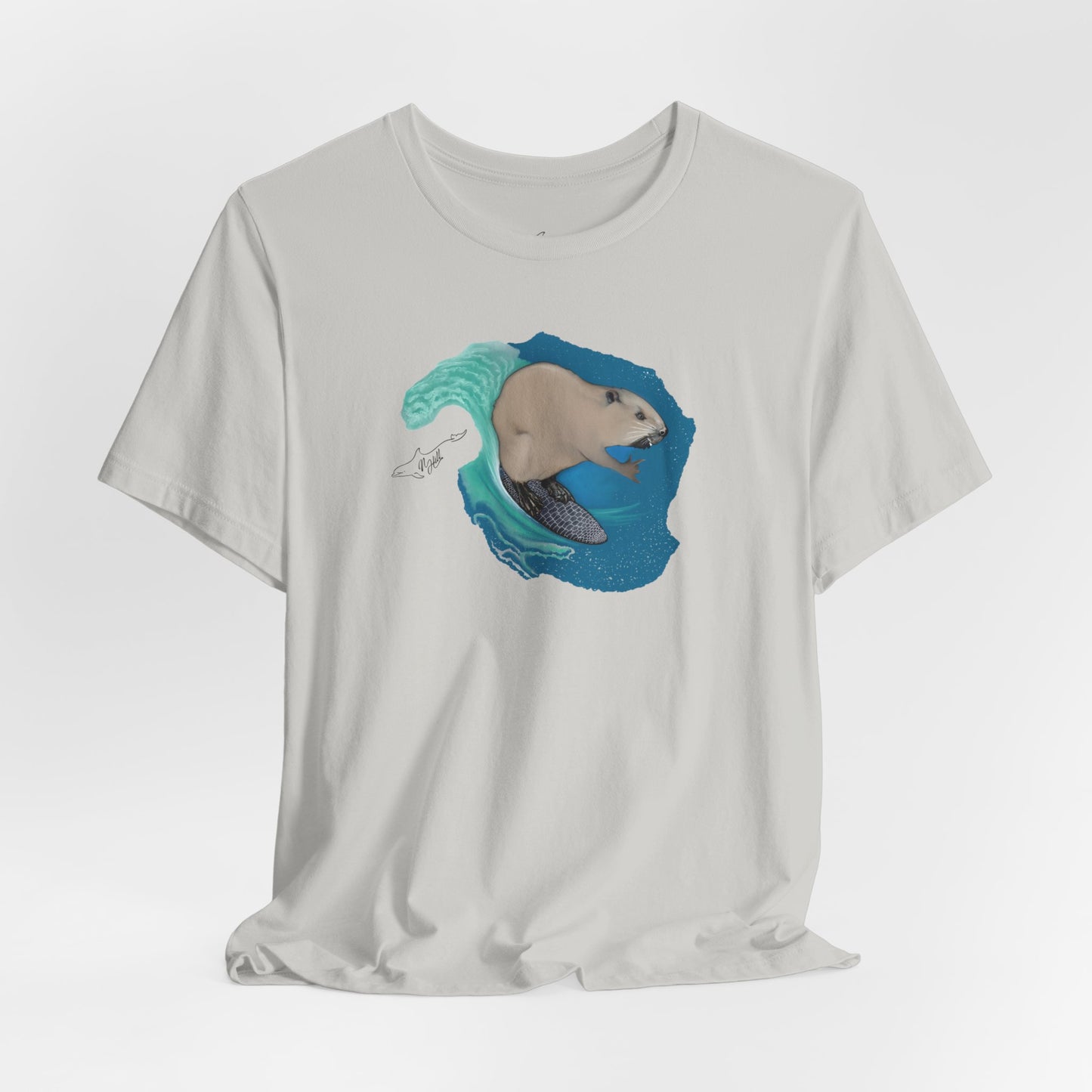 Surfing Beaver Unisex Jersey Short Sleeve Tee