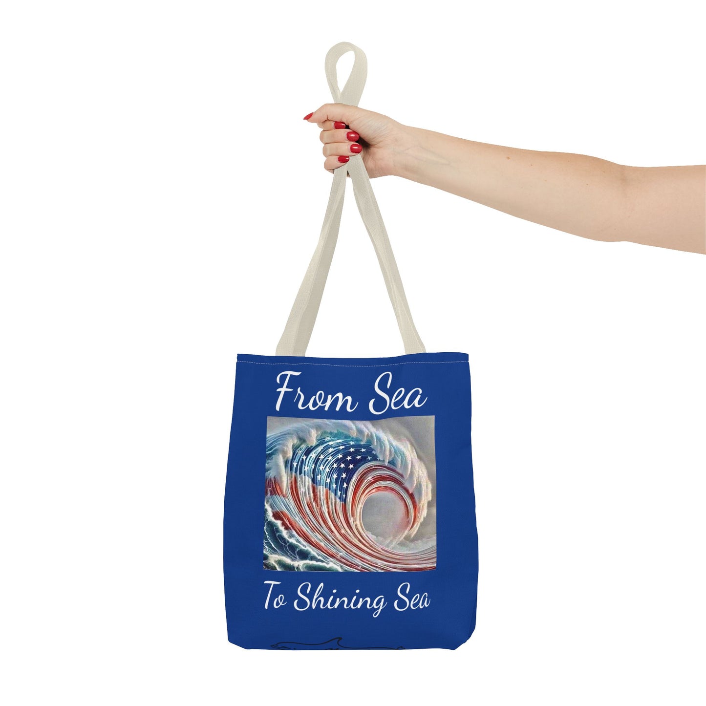 Flag Navy Blue Ocean Tote Bag (AOP)