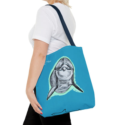 Curious Dolphin Tote Bag (AOP)