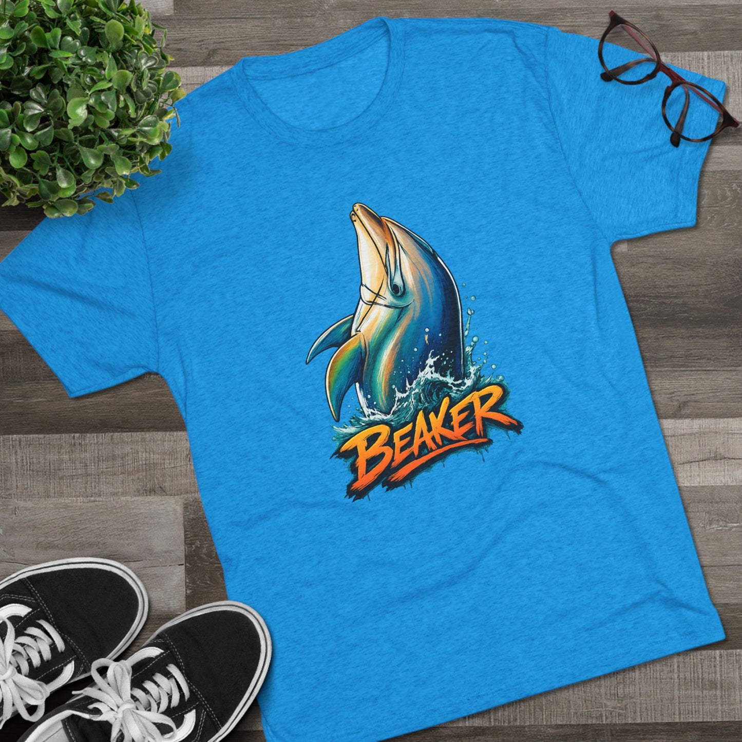 Beaker the Dolphin Unisex Tri-Blend Crew Tee