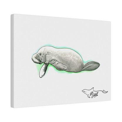 Florida Manatee Matte Canvas 12" x 9", Stretched, 0.75"