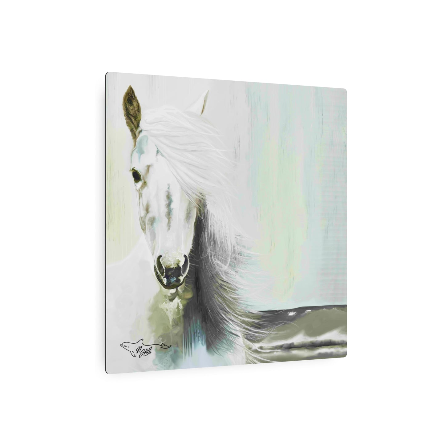 Beach Horse Metal Art Sign