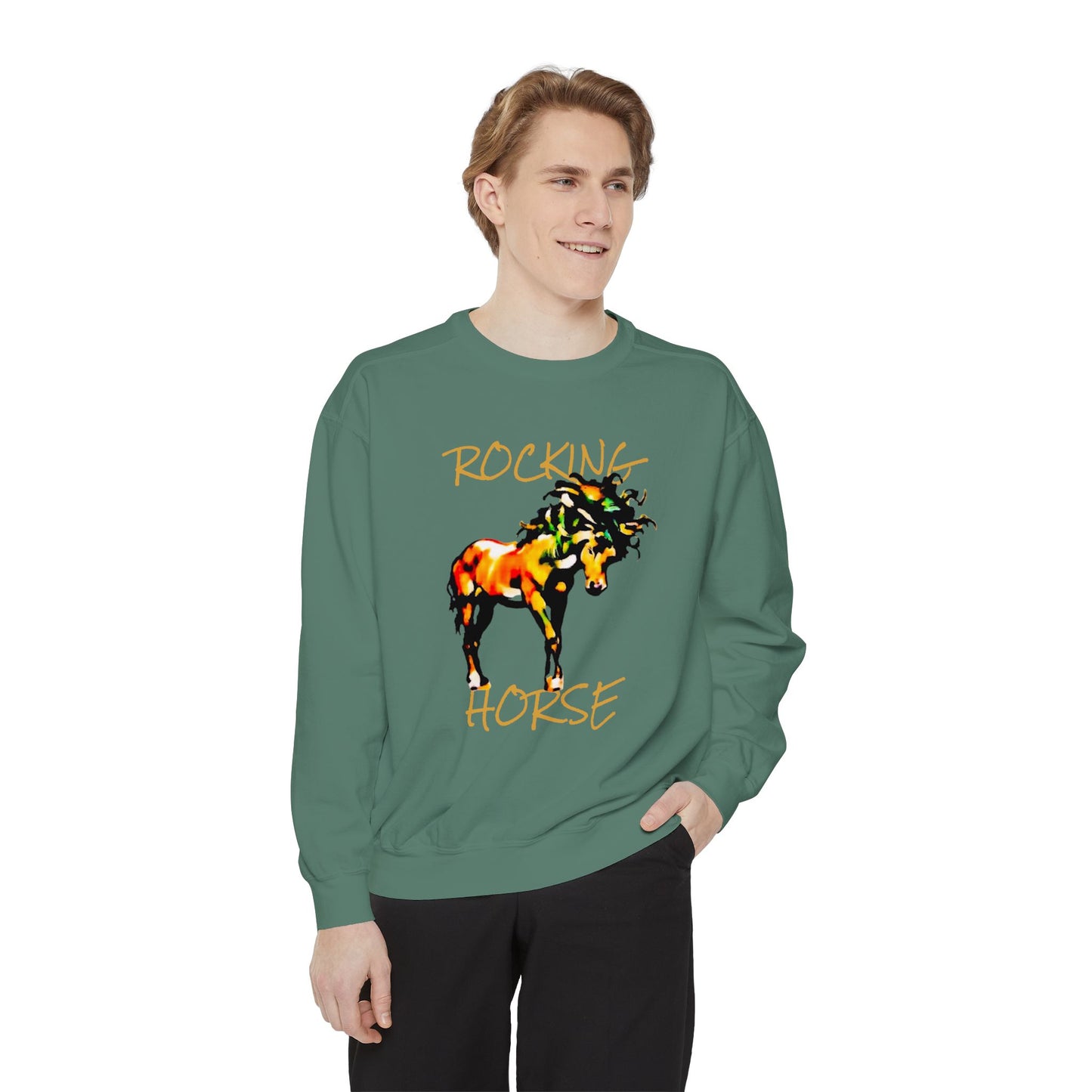 Rocking Horse Unisex Garment-Dyed Sweatshirt
