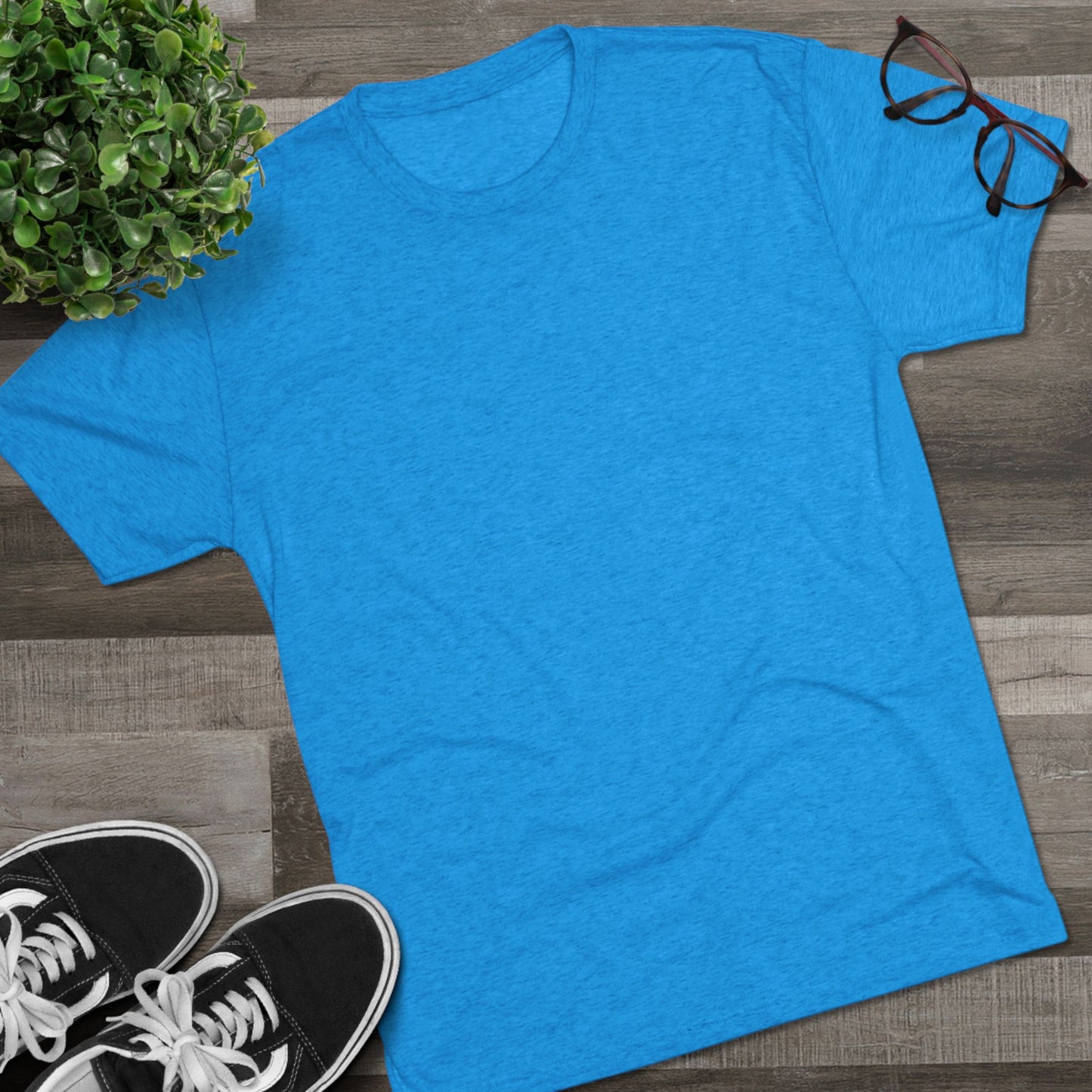 Striped Blue Marlin Unisex Tri-Blend Graphic Crew Tee