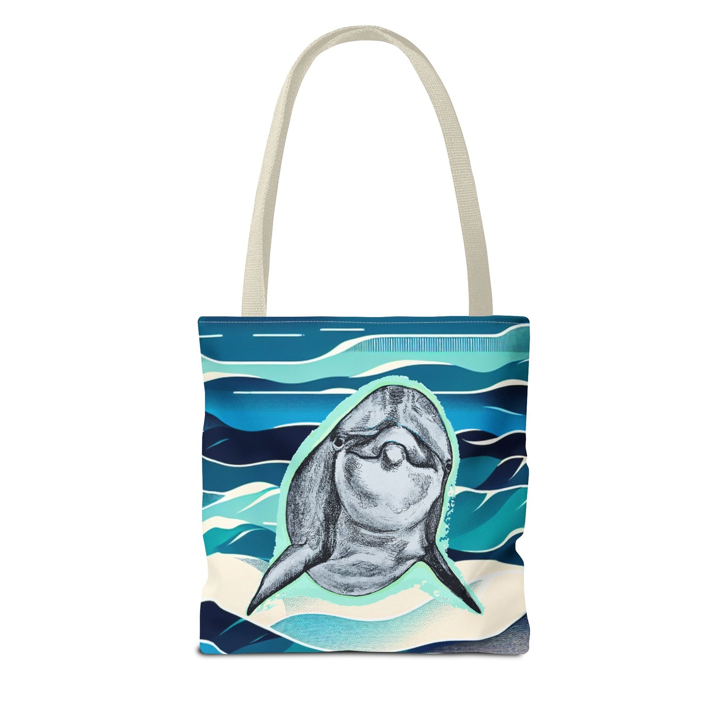 Curious Dolphin Tote Bag (AOP)