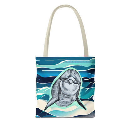 Curious Dolphin Tote Bag (AOP)