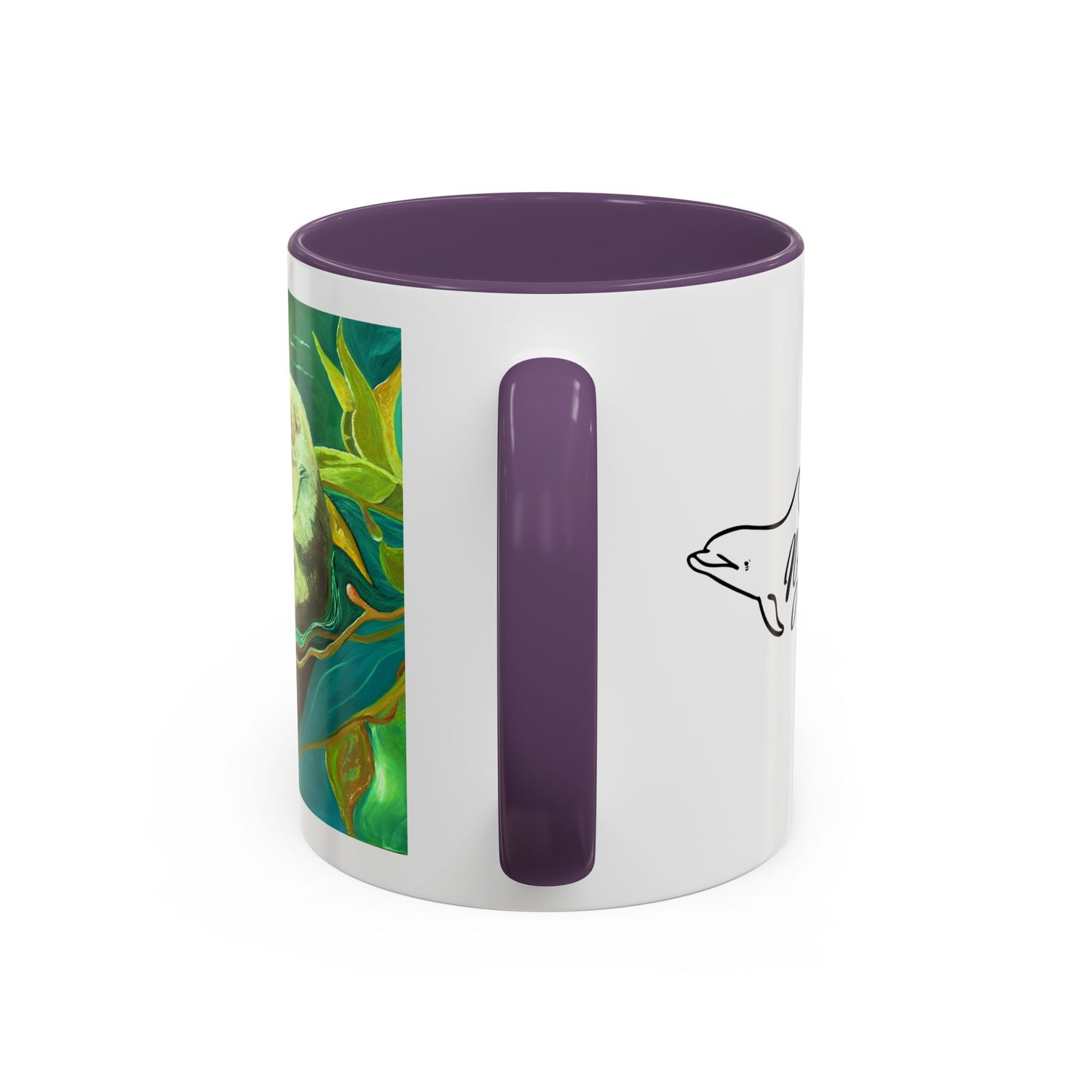 Otter and Dragonfly Accent Coffee Mug, 11oz